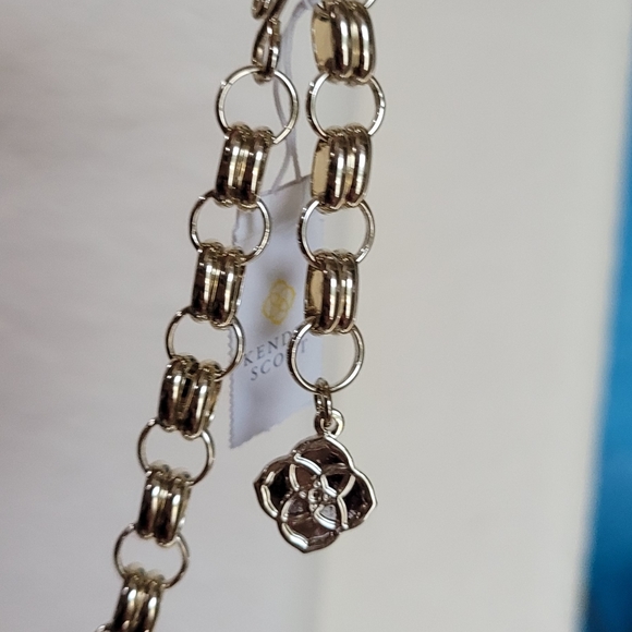 NWT Kendra Scott Blue Gold Statement Necklace - Picture 7 of 9